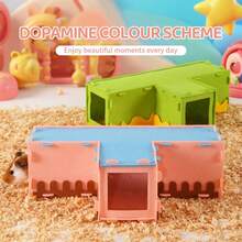 ITANDME Hamster Tunnel Spielzeug, T-förmiges Hamster Filz Versteck Haus, Ratte interaktives Versteck Verstecke & Tunnel Erkundungsspielzeug, Hamster Beschäftigungsspielzeug für Ratten Hamster Wühlmäuse Lemminge