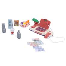 Simulación de juguete de caja de efectivo multifuncional Play Cashier Toy con micrófono - Rojo y blanco - Ver 11