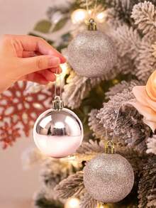44 pezzi - Palline di Natale, decorazioni per albero di Natale, decorazioni sferiche in plastica infrangibile da appendere per albero di Natale, vacanze, feste di matrimonio, finestre, Natale, compleanni, San Valentino, Pasqua, casa, ufficio, decorazione da parete, perfette per creare un'atmosfera natalizia - regalo di Natale 7/6/5/4/3 cm (2,8/2,4/1,9/1,6/1,2 pollici)