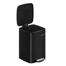 SONGMICS Cubo de basura de cocina, de 20 L (5.2 galones), cubo de basura de acero inoxidable, con cubo interior, cierre suave y se mantiene abierto - Tinta negra - Ver 1