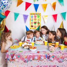 1 pièce Affiche à remplir d'anniversaire de style enfantin et mignon, avec des couleurs vives, des desserts colorés et en espagnol. En tant que fournitures scolaires et aides de classe pour la rentrée scolaire, il convient à la décoration murale dans les chambres d'enfants, les jardins d'enfants, les crèches et les murs d'anniversaire des salles de classe, etc. Sans cadre.