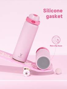 Meoky 32oz Vacuum Insulated Water Bottle with 2-in-1 Straw and Spout Lid, Insulated Cup, Keep Cold 24H, Leak-Proof, Fits in Car Cup Holder, Stainless Steel Tumbler for Sports, Travel, and School - 淺粉色 - 查看 7