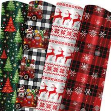 1 张节日圣诞包装纸 - 节日礼品包装纸，带有雪花、鹿和节日图案，白色、黑色、红色、绿色 - 19.7 英寸 X 27.5 英寸纸张，适用于圣诞节、生日、派对和婴儿洗礼装饰、圣诞装饰，最适合圣诞节