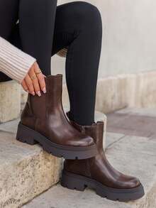 Bottines Chelsea Femme Semelle Crantée – Élégance Urbaine - Brown - View 1