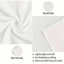 The New Stylish, Comfortable, Soft, And Exquisitely Printed Flannel Blanket Is Suitable For Office Napping, School Napping, Outdoor Camping, And Is A Great Warm Item For Holidays, Birthdays, And Gifts. Multiple Sizes Are Available For Selection - 白色 - 查看 7