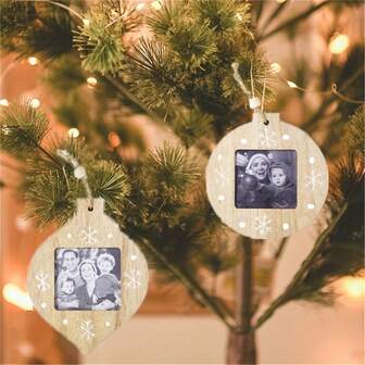 1pc Christmas Photo Frame Hanging Ornament, Christmas Tree Decor Pendant, Creative Christmas Hanging Decoration For Holiday Atmosphere, Xmas Decor