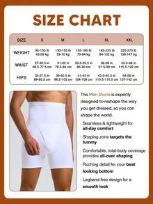 Men's Slimming Underwear, Compression Shorts, Waist Shaper, Leg Shaping Briefs - White - View 7