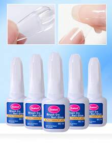 5支/套超强指甲胶，适用于指甲板、亚克力指甲板和按压式指甲，刷涂式指甲胶，持久耐用，适用于亚克力指甲板、假指甲和凝胶美甲 - 無色 - 查看 6