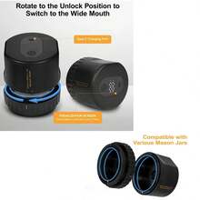 Cordless Mason Jar Vacuum Sealer, Wide Mouth & Regular Mouth Compatible, Ideal For Food Storage & Fermentation