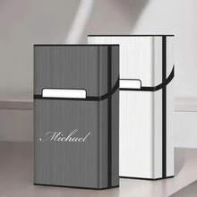 Estuche de cigarrillos personalizado, estuche de cigarrillos de metal grabado personalizado, portacigarrillos, regalo de aniversario, regalo para padrino de boda, regalo para fumadores, estuche de cigarrillos, estuche de cigarrillos personalizado, estuche de cigarrillos de viaje, estuche de cigarrillos de metal, estuche de cigarrillos grabado - Multicolor - Ver 2
