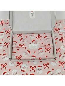 12/8/4pcs Christmas Gift Wrapping Paper Rolls, 35cm*50cm (13.78in*19.68in), Pink Background With Classic Santa Claus Patterns, Assorted Styles Randomly Sent, Suitable For Christmas, Birthday, Wedding And Party, Ideal For DIY Crafts And Creative Gift Packaging, May Have Fold Marks When Folded For Shipping, Merry Christmas! - Multicolor - View 5
