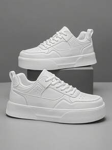 Men's Minimalist Solid Color Personalized Patchwork Casual Sports Shoes, Romantic College Style Casual Low-Top Sneakers For Outdoor Fashion Travel Hiking Couples