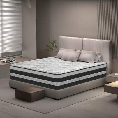 Materasso 160x200 - Altezza 26 cm, Oeko-TEX, Durezza Media H3, Materasso a Molle Ortopedico con Strato di Schiuma Memory Comfort