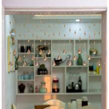 20 Strings Crystal Beaded Curtain, Door String Curtain, Hanging Door Beads Curtains Room Divider For Home Decor Doorway Window Living Room Bedroom, Easy To Install. Chamgagne, 16 Lx 40 W