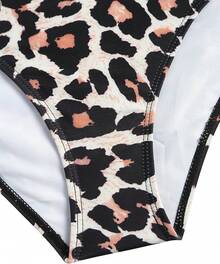Swim Suits For Women Tankini Tummy Control Swimsuits Bathing Suit Two Piece Swimsuit Split Neck Bathing Suits - 豹紋 - 查看 5