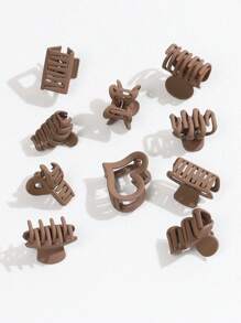 10-11个时尚纯色发夹 - 花朵和蝴蝶图案 - 耐用发夹，适合打造时尚马尾辫和发髻 - 女士和女孩的完美发饰 花朵发夹 派对爪夹 女士发饰 - 彩色 - 查看 10