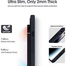 Ốp lưng điện thoại iPhone 17 Pro bằng silicon lỏng có [Bảo vệ toàn diện camera] [Lớp lót sợi siêu mịn chống trầy xước], Ốp lưng điện thoại màu trơn siêu mỏng chống sốc, tương thích với iPhone 17/16/15/14/13/12/11 Pro Max Plus - màu đen - Xem 6