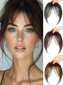 Women'S Synthetic Bangs Wig, Natural Eight-Sided Bangs, 8 Inches Black Brown Daily Wear Natural Fluffy For Women, Suitable For Party And Daily Use, Women'S Hair Accessories, Hair Clips., Hair Styling Kit, Hair Tool Kit, Home Beauty Women Accessory Gifts