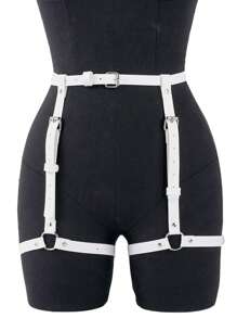 真皮大腿吊袜带腿部束缚带，时尚真皮腿部束缚带，万圣节配饰腰带可调节，女士真皮腿部束缚带