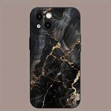 Fundas de teléfono suave Angel Eyes con diseño de mármol con impresión UV, acabado mate, brindando protección total de 360 grados para modelos de  11, 12, 13, 14, 15 16 17 Pro Max, 16,  Plus, E, Mini y otros teléfonos inteligentes. - Negro - Ver 6