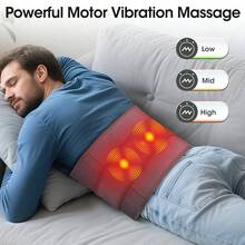 Hailicare Dual Infrared Light Heating Massaging Waist Belt Multifunctional Heating Waist Massager Rechargeable Heated Massage Belt Relieve Fatigue Relax Muscle Red Light Hot Compress Vibration Massage - Grey - View 6