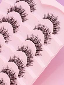 10/7/1对 女生必备假睫毛。多款假睫毛，透明茎，3D自然睫毛，睫毛膏 ... - 自然纖長款 - 查看 5