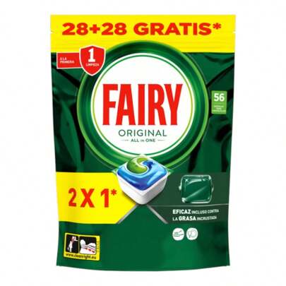 Fairy Fairy Original Todo en Uno Cápsulas para Lavavajillas, 56 Unidades  ✅ Entrega de 1-3 días