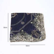 Small Satin Women's Scarf - Royal Blue - View 4