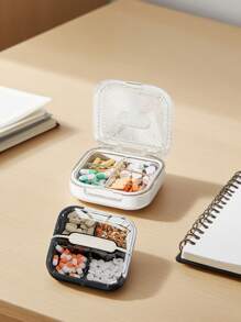 Portable Weekly Pill Box Large Size Waterproof Airtight Medicine Storage Case For Daily Morning, Noon And Night, Compact