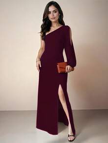 Women Long Dresses - Red Violet - View 1