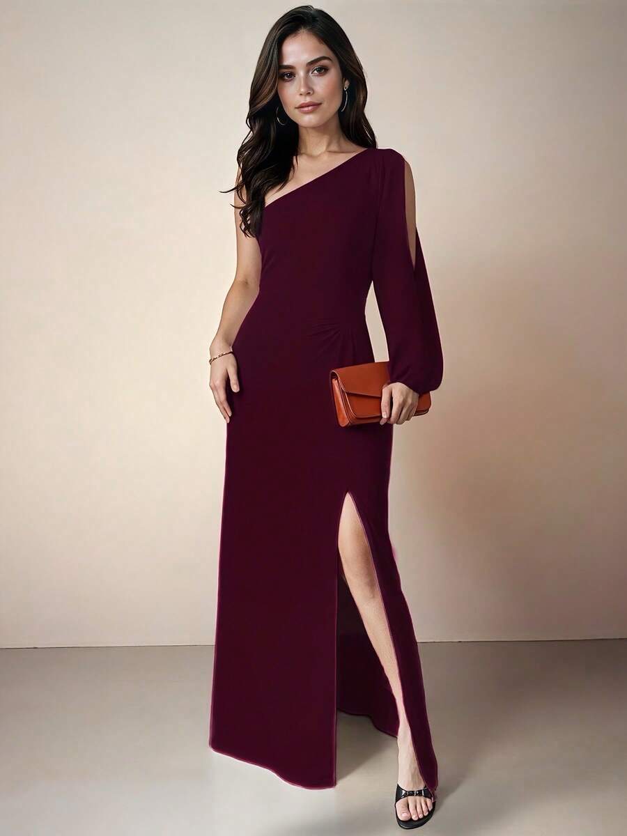 Women Long Dresses - Red Violet - View 1