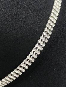 1pc Gentleman's Rhinestone Decor Chain, Suitable For Parties And Birthdays
