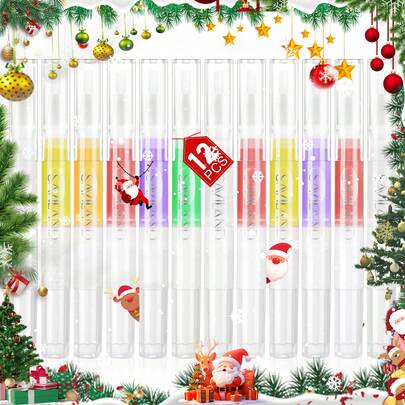  Saviland 12Pcs Cuticle Oil Pen - Cuticle Oil For Nails, Fruity Natural Ingredients Nail Oil Pen, Cuticle Oil Nail Care Kit For Repairing Cracked And Dry