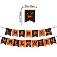 AFYPRTY 1 Set Halloween Paper Party Banner Happy Halloween Pennants Suitable For Halloween Decoration, Party Decoration, Home Decoration, Festival Supplies
