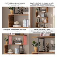 Librero Minimalista Estructura Geométrica En Forma De S - Marrón - Ver 7