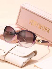 Verywork 1 件复古优雅的 Ins 风格品牌设计女士时尚眼镜，适合驾驶、购物、钓鱼、露营、夏季度假服装、夏季时尚配饰、海滩度假、户外、旅行太阳镜、寺庙装饰、街头 Y2k 风格超大包裹式镜框，适合音乐节、学院风、返校