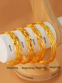 4pcs/Set 18k Gold Plated Braided Wire Bangle Bracelets, Fashionable For Women, Suitable For Party, Gathering, Gift, Daily Wear
