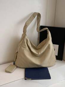 Geantă crossbody simplă, de înaltă calitate, cu capacitate mare, culoare solidă versatilă, cu portofel mic pentru monede de aceeași culoare, geantă unică casual și foarte atractivă pentru femei, potrivită pentru naveta la serviciu și cumpărături.