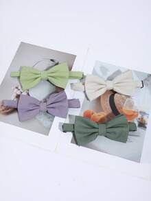 1pc Men's Fashion Simple Solid Color Bow Tie, Versatile For School, Stage, Hosting, Pairing With Dress Shirts - A - View 7