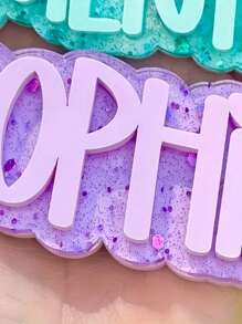 One Piece Of Customized Personalized Keychain/Acrylic Keychain/Diaper Bag Label/Lunch Box Label/Backpack Name Label/General Label/Acrylic Name Label/Autumn And Winter Name Label/Suitable For Birthday Gifts, Back To School Season, Christmas, Easter, Christmas And Other Holiday Gifts,Christmas Gift Supplies - Multicolor - View 2