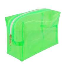 Estojo Necessaire Organizador Cosmético Make Maquiagem Feminino Transparente Colorido - Verde - Visão 4