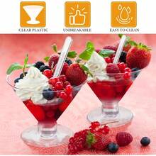 300 Pack Plastic Martini Glasses 5 Oz Disposable Cocktail Glasses Mini Martini Plastic Cups Dessert PVC Shot Glasses Unbreakable With Spoons For Weddings Party Wine Food Clear - Thông thoáng - Xem 3