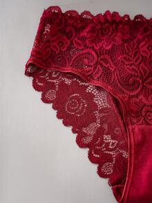 9 Stücke Damen Große Größen Spitzen Unterwäsche - Blume Muster, atmungsaktiv & bequem, nahtlose Höschen, weiche Alltagsgrundslips