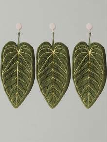1pc/3pcs Creative Leaf Design Hand Towel, Hanging Style For Kitchen, Bathroom, Room Decor, Absorbent & Easy To Clean, Personalized Towel Dish Cloths Kitchen Towel - Multicolor - View 8