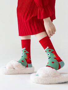 1/2/4双装磁性情侣袜，可爱自动吸附式双脚固定袜，圣诞节和情人节设计，适合春秋季穿着