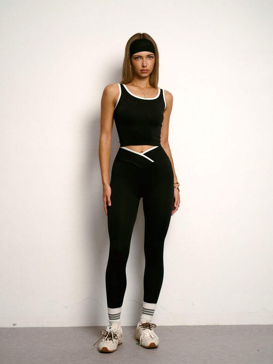 PinkTip SculptFlex Set: Adjustable Strap Bra And High-Waisted Shaping Leggings | Nude Feel Comfort, Abdomen Shaping