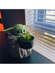 Star Wars Dekoracja do doniczki z motywem Gwiezdnych Wojen Yuda, Miniaturowa dekoracja biurka, Mandaloriańska dekoracja z żywicy Yuda, Wykwintna dekoracja domu, Dekoracja do akademika na powrót do szkoły, Dekoracja na Halloween i Boże Narodzenie