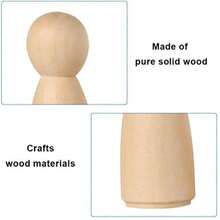 20pcs Wooden Peg Dolls, Unfinished Wooden Female People Shape Nature Plain Wood Body Dolls For Art Craft Projects DIY