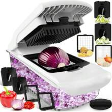 1pc Vegetable Chopper, Multifunctional Fruit Slicer, Handle Food Grater, Vegetable Slicer, Cutter With Container, Onion Mincer Chopper With Multiple Interchangeable Blades, Household Potato Shredder, Kitchen Stuff, Kitchen Gadgets