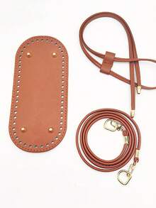 3 Piezas Kit de Fabricación de Bolsos DIY con Cadena, Base de Bolso de Cubo de PU y Correa para el Hombro, Accesorios de Bolso de Ganchillo